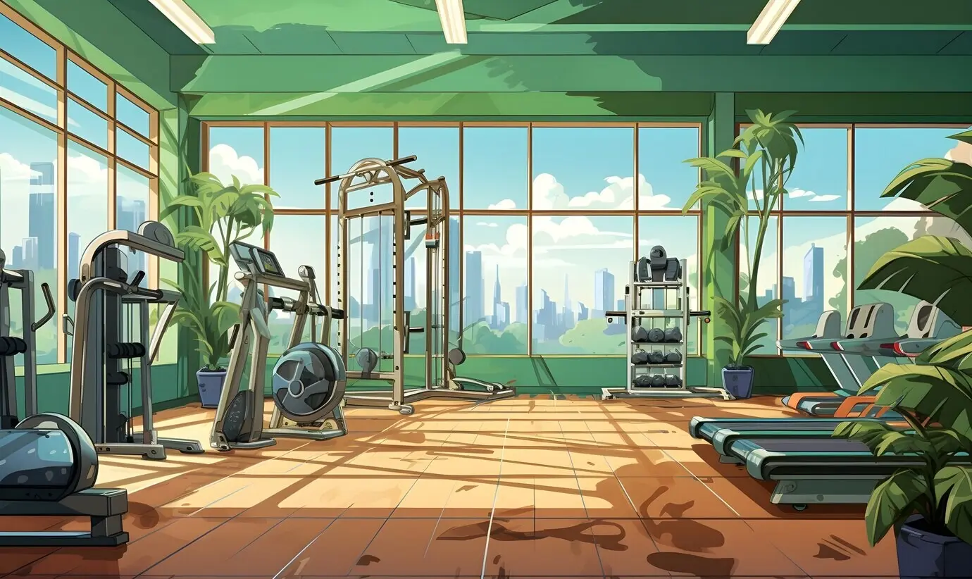 Мультяшные тренажёры в спортзале